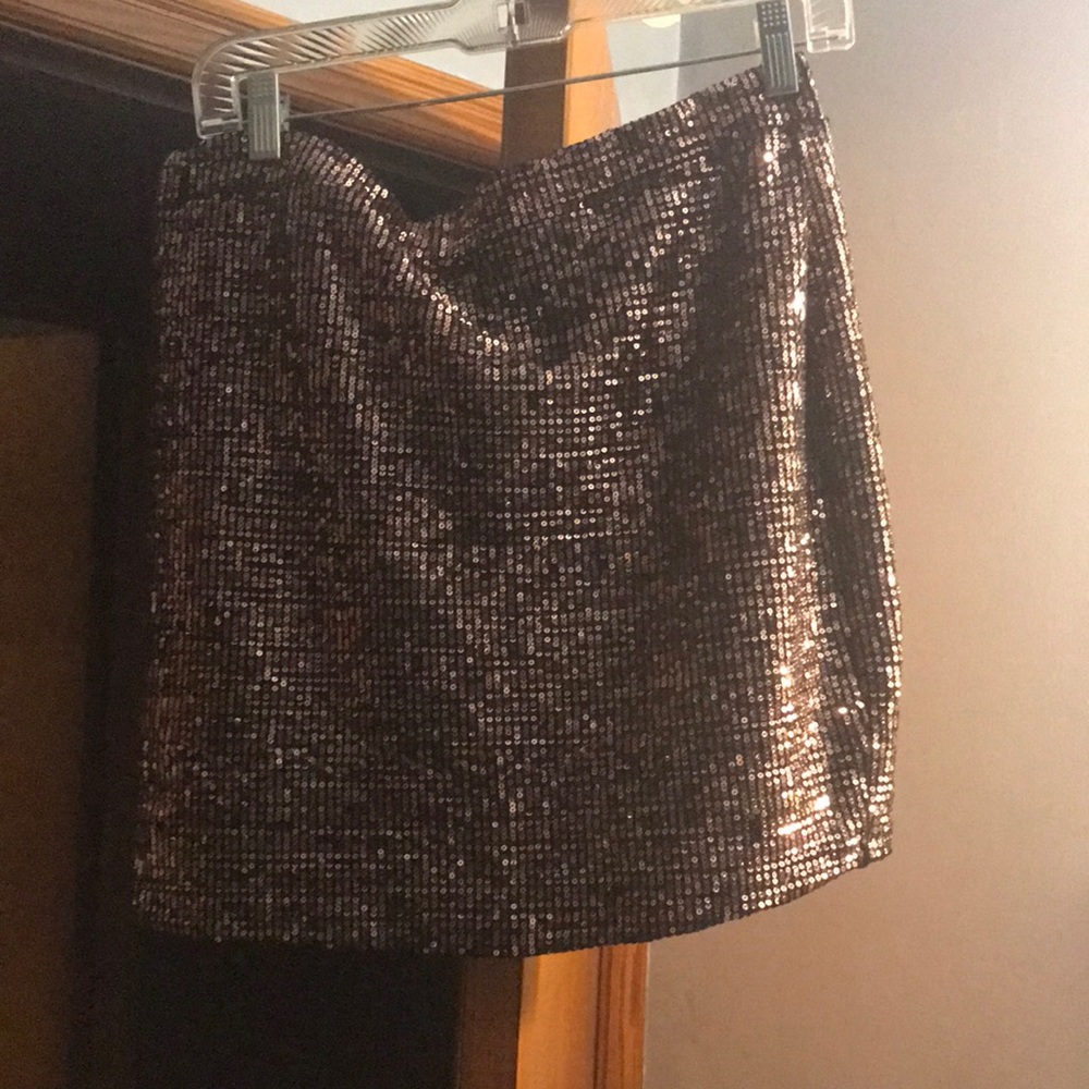 Sequin Mini Skirt - Black
